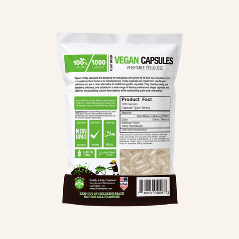 Empty Vegan Capsules Size 00 1000CT